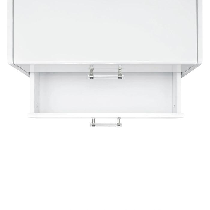 Irvine Mini Dressing Table with Stool, LED and USB in Glossy White