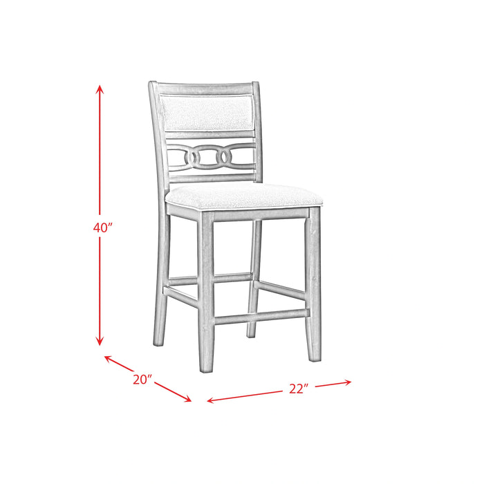 Amherst Counter Side Chair W/Fabric Cushion Grey Finish (2 Per Pack)