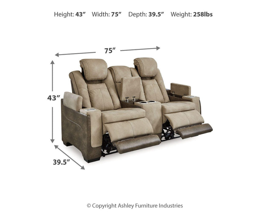 Next-Gen DuraPella Power Reclining Loveseat with Console - Venta Furnishings (San Antonio,TX)