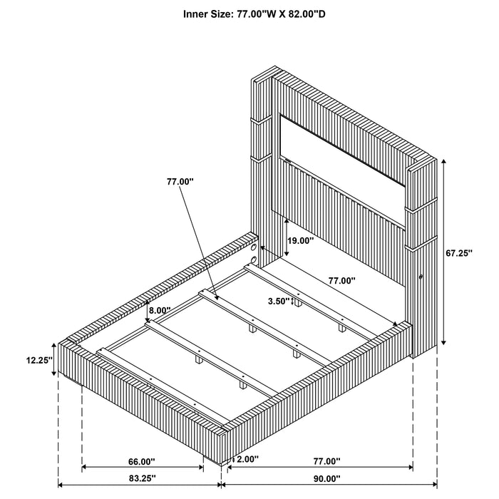 Tisdall Wingback Bed with Flame Visualizer