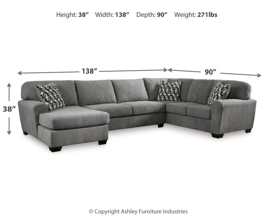 Birkdale Court Sectional with Chaise - Venta Furnishings (San Antonio,TX)