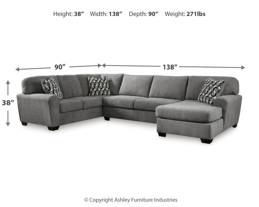 Birkdale Court Sectional with Chaise - Venta Furnishings (San Antonio,TX)