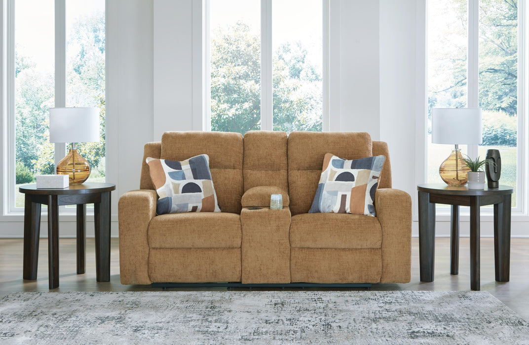 Kanlow Reclining Loveseat with Console - Venta Furnishings (San Antonio,TX)