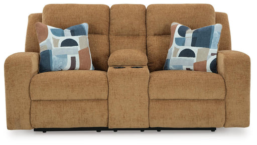 Kanlow Reclining Loveseat with Console - Venta Furnishings (San Antonio,TX)