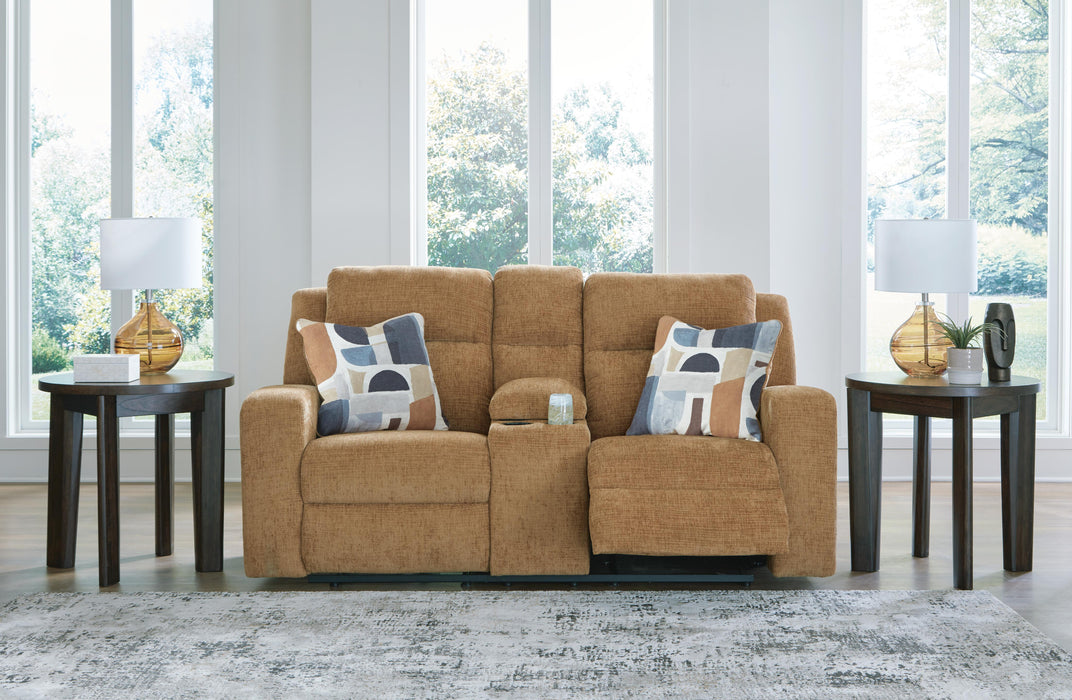 Kanlow Reclining Loveseat with Console - Venta Furnishings (San Antonio,TX)