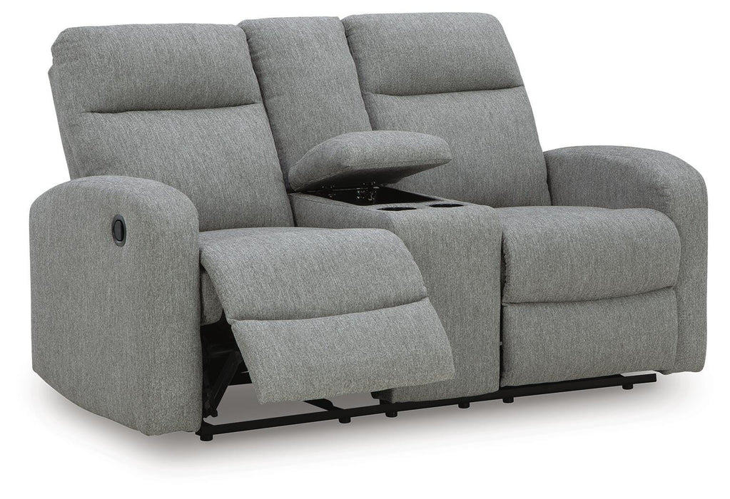 Gauntlet Reclining Loveseat with Console - Venta Furnishings (San Antonio,TX)