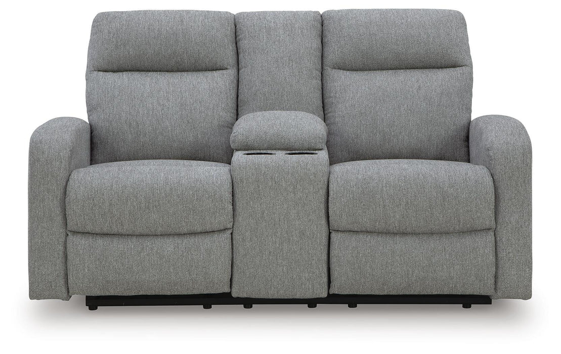 Gauntlet Reclining Loveseat with Console - Venta Furnishings (San Antonio,TX)