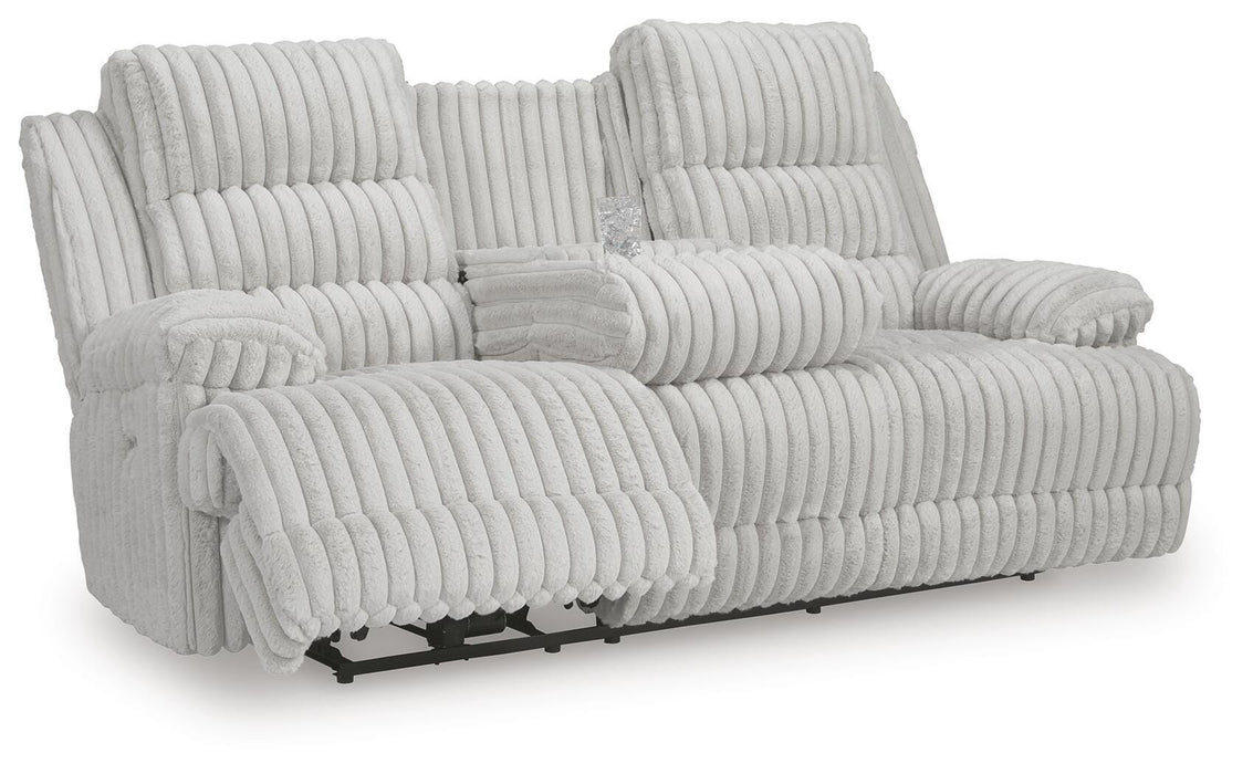 Rhines Falls Power Reclining Sofa with Drop Down Table - Venta Furnishings (San Antonio,TX)