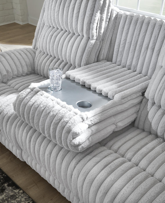Rhines Falls Power Reclining Sofa with Drop Down Table - Venta Furnishings (San Antonio,TX)