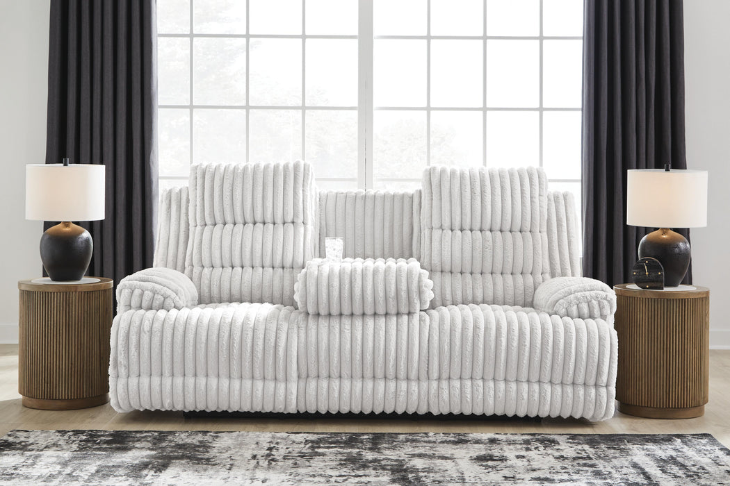 Rhines Falls Power Reclining Sofa with Drop Down Table - Venta Furnishings (San Antonio,TX)