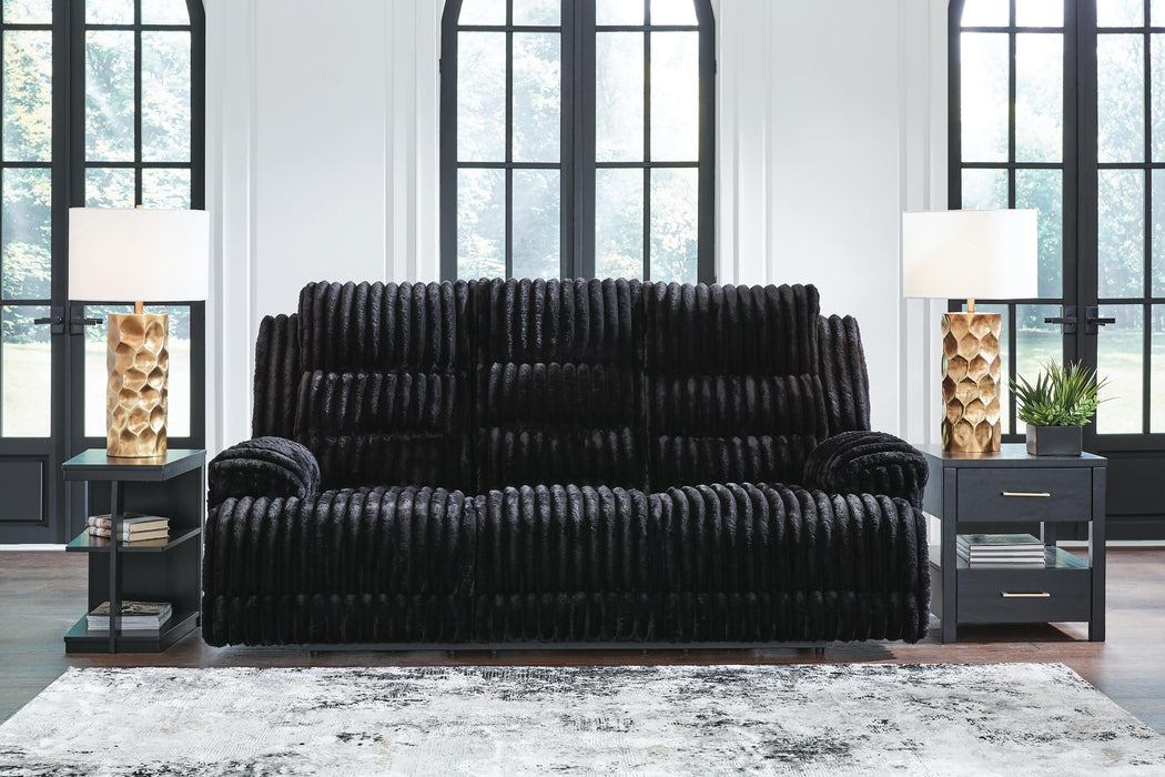 Rhine Falls Power Reclining Sofa with Drop Down Table - Venta Furnishings (San Antonio,TX)