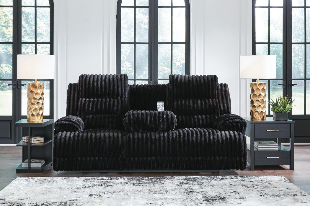 Rhine Falls Power Reclining Sofa with Drop Down Table - Venta Furnishings (San Antonio,TX)
