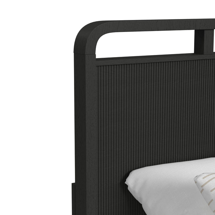 Ridgemont Storage Bedroom Set in Black with Grain