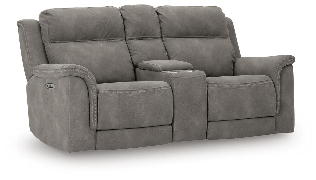 Next-Gen DuraPella Power Reclining Loveseat with Console - Venta Furnishings (San Antonio,TX)