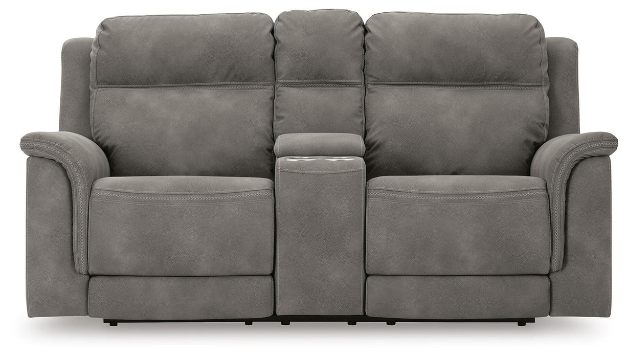 Next-Gen DuraPella Power Reclining Loveseat with Console - Venta Furnishings (San Antonio,TX)