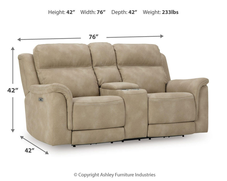 Next-Gen DuraPella Power Reclining Loveseat with Console - Venta Furnishings (San Antonio,TX)