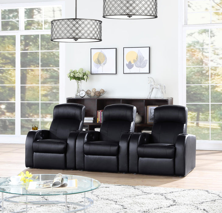 Cyrus Upholstered Recliner Home Theater Set