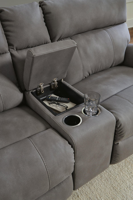 Next-Gen DuraPella Power Reclining Sectional Loveseat with Console - Venta Furnishings (San Antonio,TX)