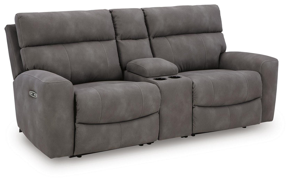 Next-Gen DuraPella Power Reclining Sectional Loveseat with Console - Venta Furnishings (San Antonio,TX)