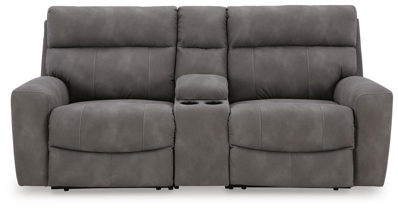 Next-Gen DuraPella Power Reclining Sectional Loveseat with Console - Venta Furnishings (San Antonio,TX)