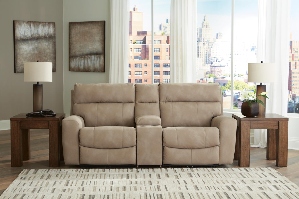 Next-Gen DuraPella Power Reclining Sectional Loveseat with Console - Venta Furnishings (San Antonio,TX)