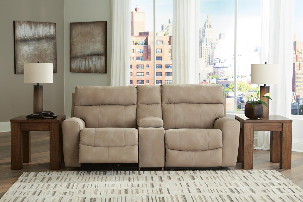 Next-Gen DuraPella Power Reclining Sectional Loveseat with Console - Venta Furnishings (San Antonio,TX)