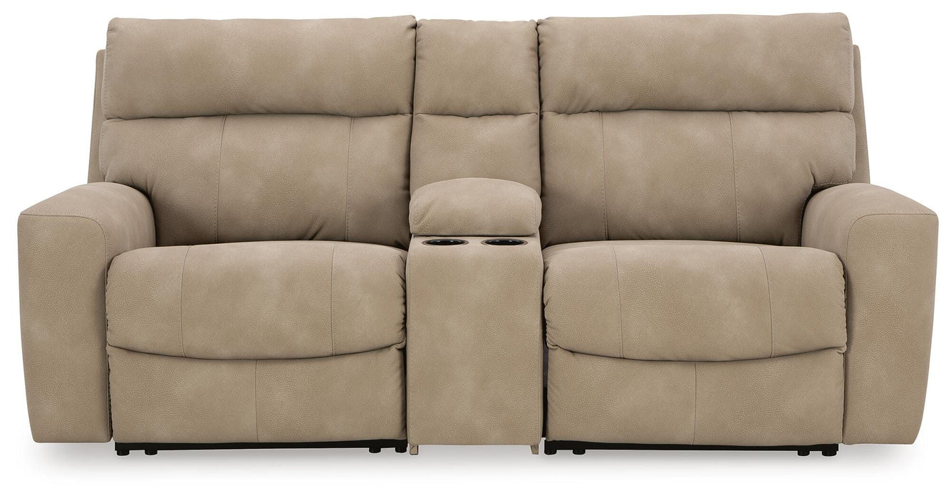 Next-Gen DuraPella Power Reclining Sectional Loveseat with Console - Venta Furnishings (San Antonio,TX)