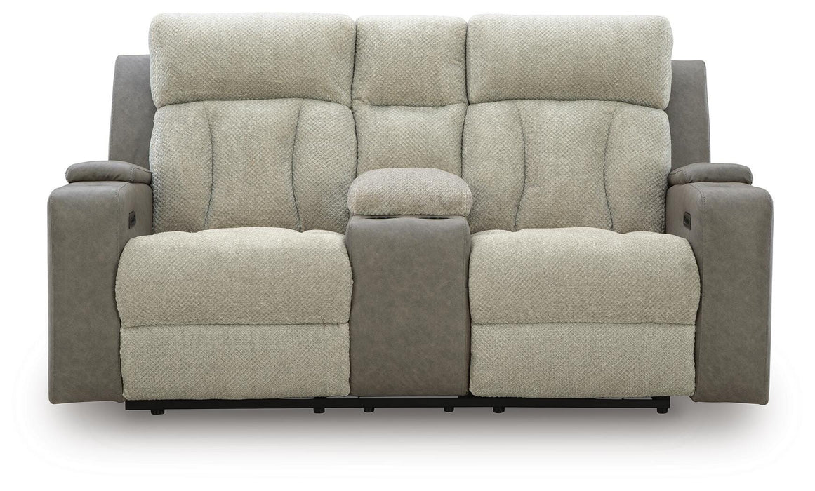 WhipLash Power Reclining Loveseat with Console - Venta Furnishings (San Antonio,TX)