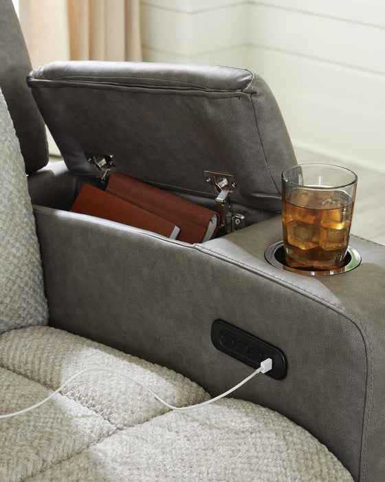 WhipLash Power Reclining Loveseat with Console - Venta Furnishings (San Antonio,TX)