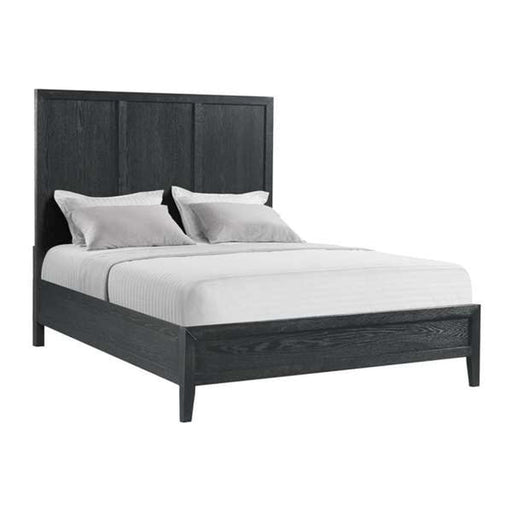 Elements International Versailles King Wooden Panel Bed with Low Footboard in Black image