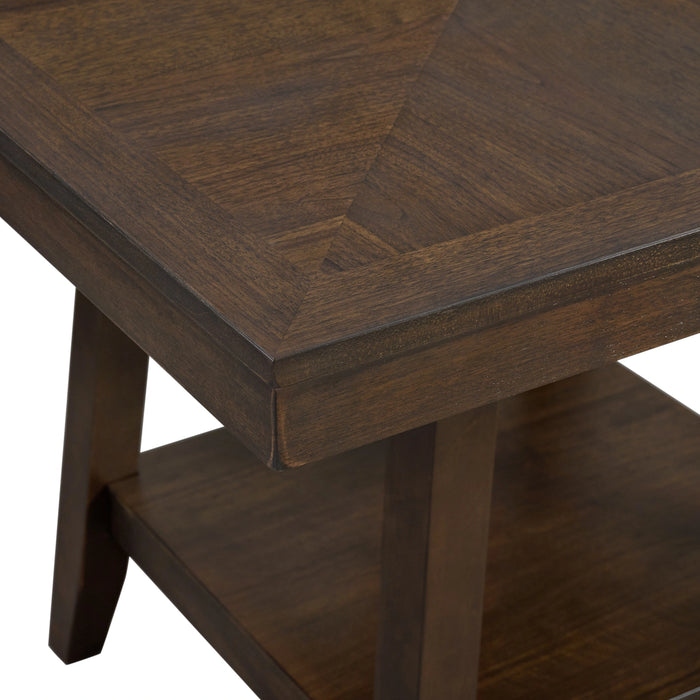 Seneca Counter Height Dining Set in Brown-Table and Four Chairs