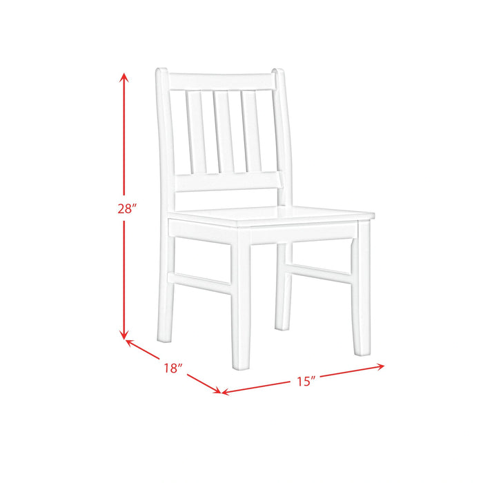 Travis Youth 5PC Dining Set with Table and 4 Chairs in White