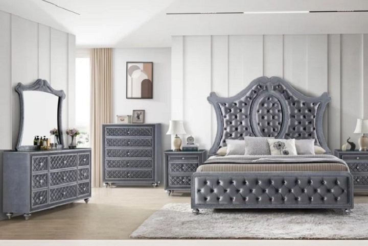 Crown Mark Furniture Voltare Chest in Dark Grey