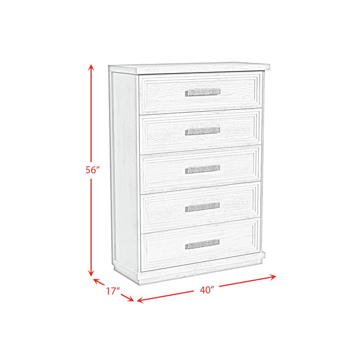 Avalanche Storage Bedroom Set in Antique White