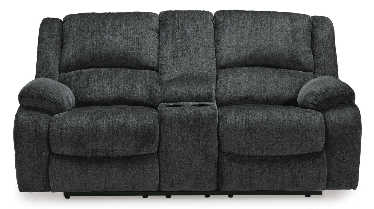 Draycoll Power Reclining Loveseat with Console - Venta Furnishings (San Antonio,TX)