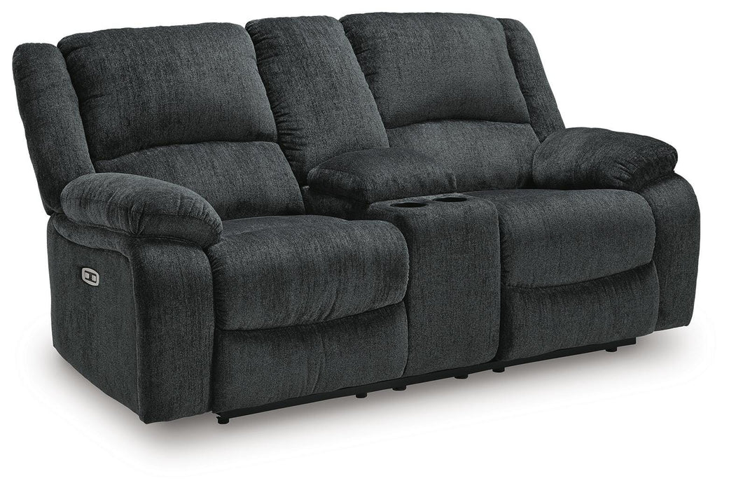 Draycoll Power Reclining Loveseat with Console - Venta Furnishings (San Antonio,TX)