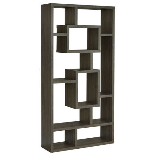 Howie 10-shelf Bookcase Weathered Grey image