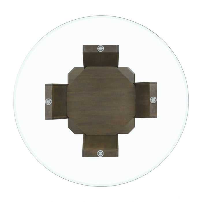 Dapper 5PC Round Dining Set in Walnut-Table & Four Chairs