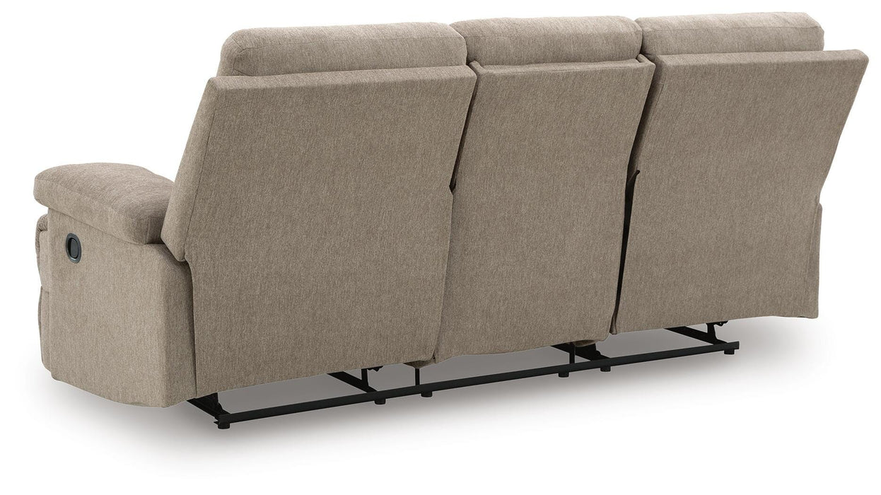 Side-Swipe Reclining Sofa with Drop Down Table - Venta Furnishings (San Antonio,TX)