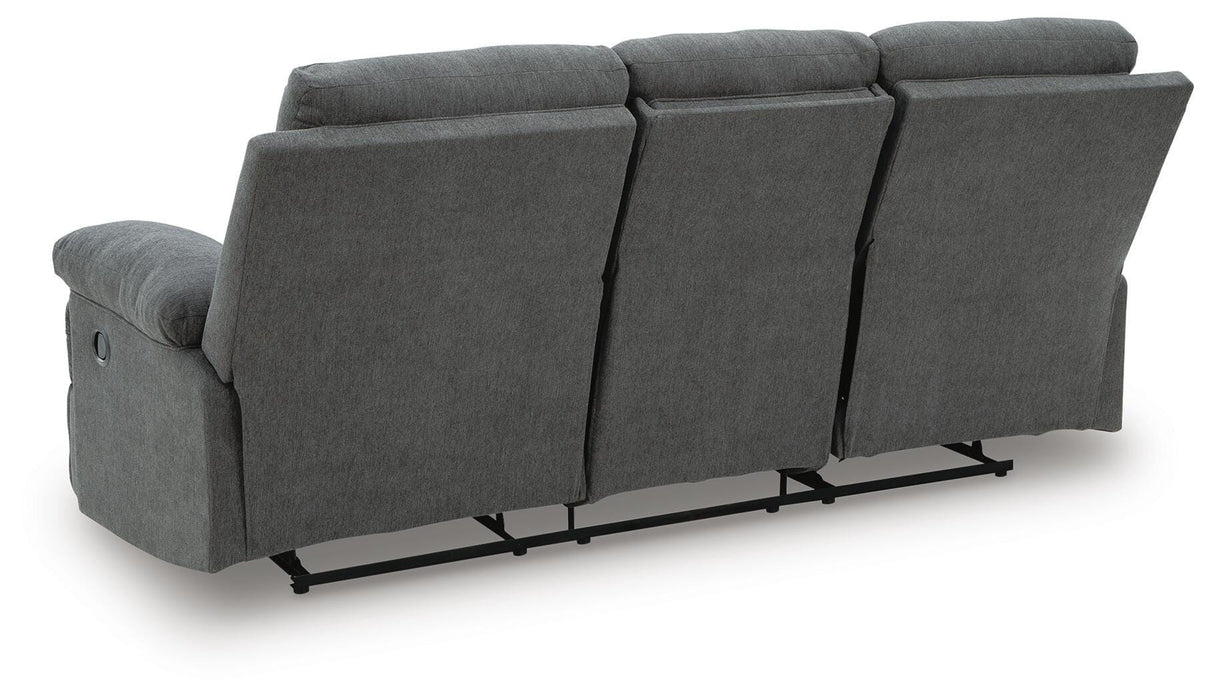 Side-Swipe Reclining Sofa with Drop Down Table - Venta Furnishings (San Antonio,TX)