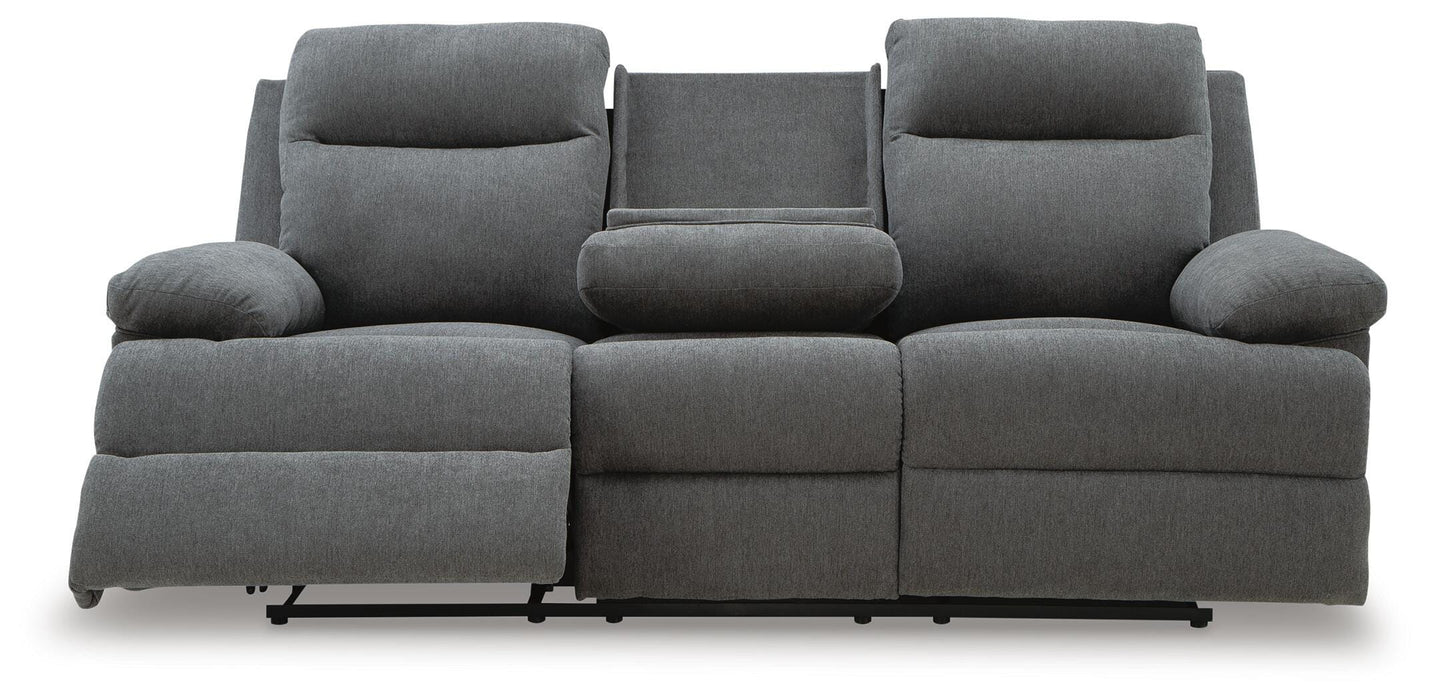 Side-Swipe Reclining Sofa with Drop Down Table - Venta Furnishings (San Antonio,TX)