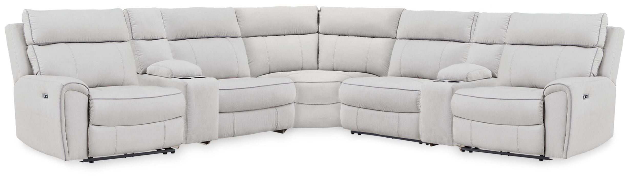 Social Pointe Reclining Sectional with Storage Consoles - Venta Furnishings (San Antonio,TX)