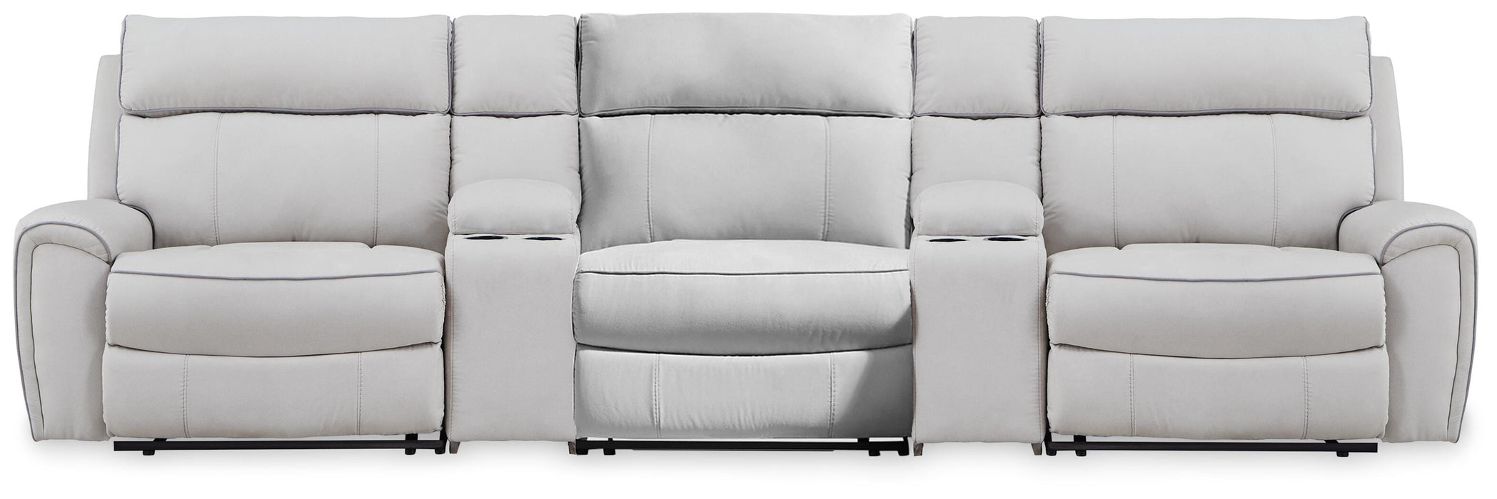 Social Pointe Reclining Sectional with Storage Consoles - Venta Furnishings (San Antonio,TX)