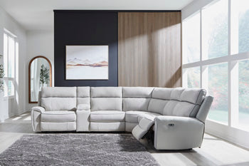 Social Pointe Reclining Sectional with Storage Consoles - Venta Furnishings (San Antonio,TX)