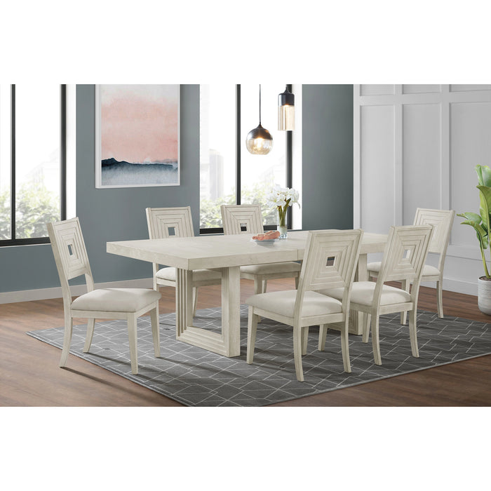 Avalanche Standard Height Dining Set in Antique White-Table and Four Chairs