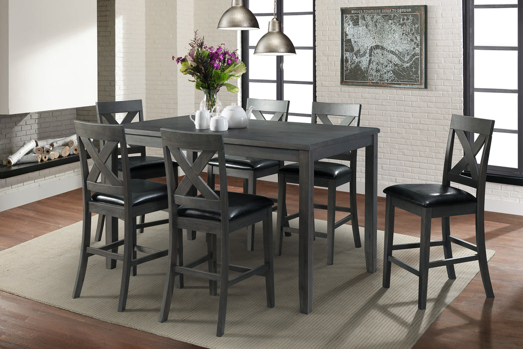 Alex 60" 7Pc Counter Dining Set - Venta Furnishings (San Antonio,TX)