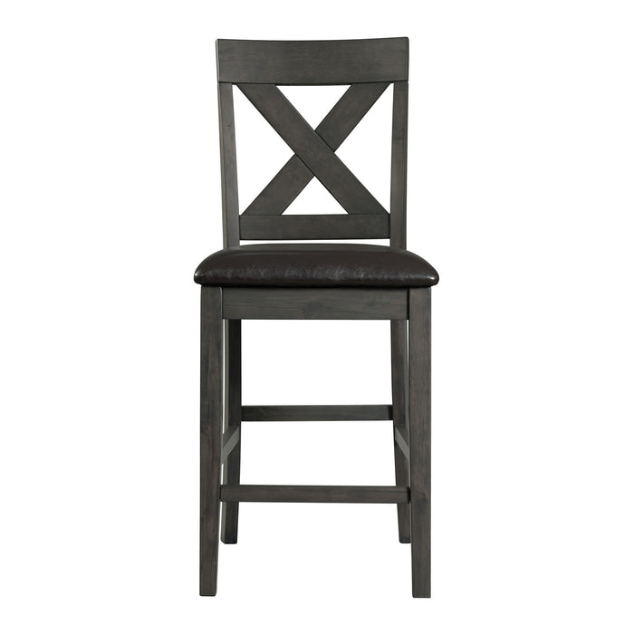 Alex Counter Side Chair W/Black PU Grey (2 Per Pack) - Venta Furnishings (San Antonio,TX)