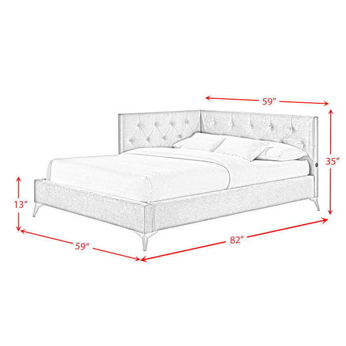 Amberley UPH Corner Bed with LED and USB - Venta Furnishings (San Antonio,TX)