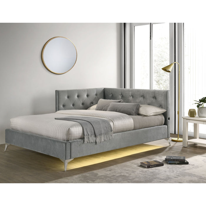 Amberley UPH Corner Bed with LED and USB - Venta Furnishings (San Antonio,TX)