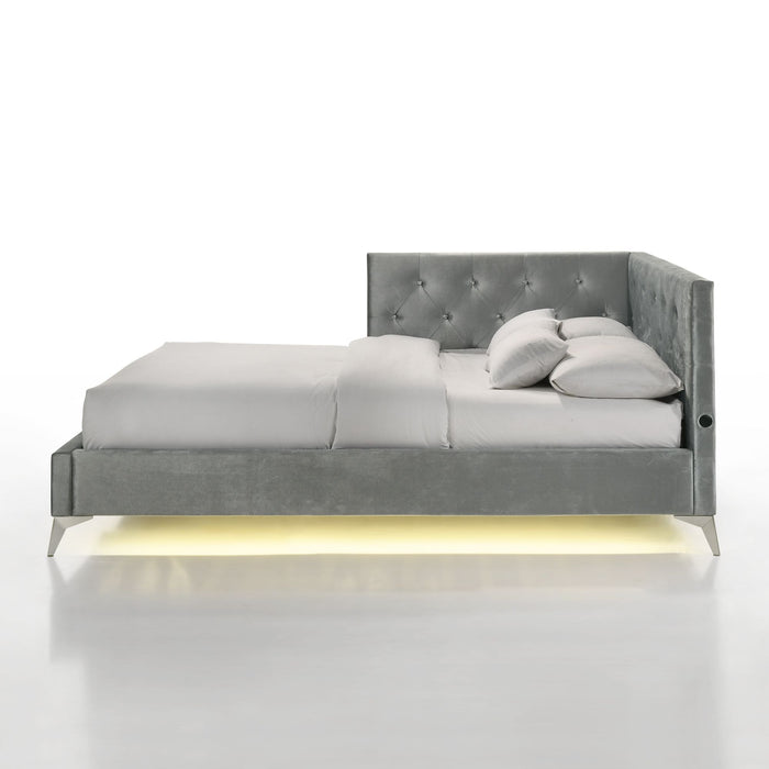 Amberley UPH Corner Bed with LED and USB - Venta Furnishings (San Antonio,TX)